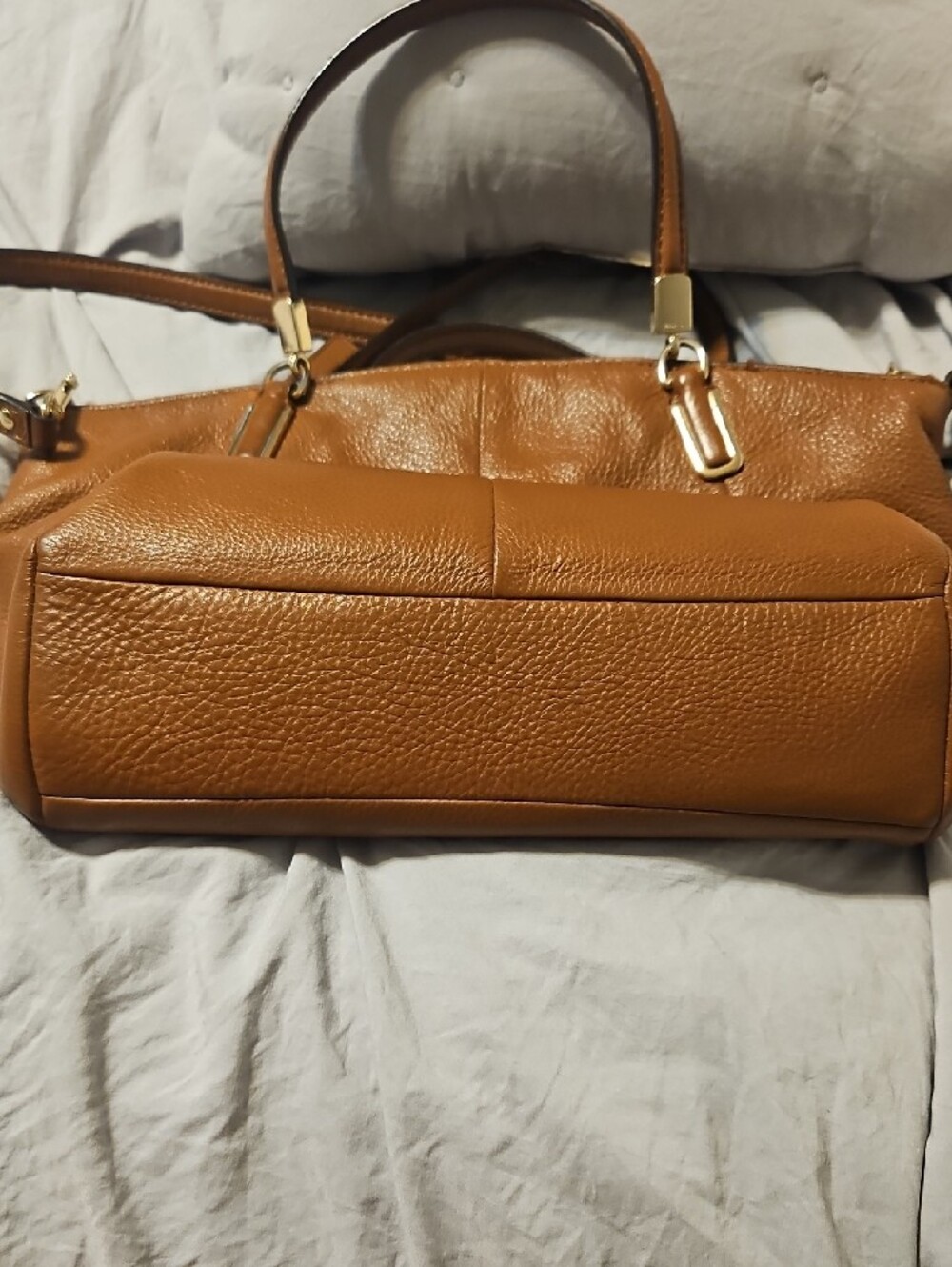 Coach Brown Pebbled Leather Crossbody/Handbag - Picture 7 of 11
